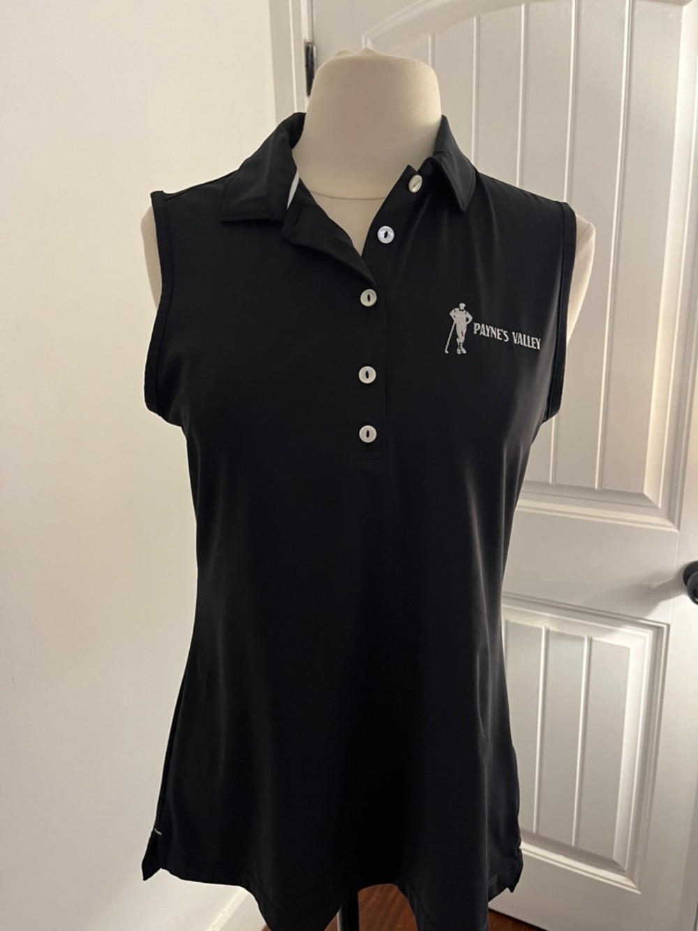 Peter Millar Black Sleeveless Golf Polo Top